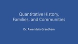 Quantitative History, Families, and Communities