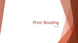 Welding- Print reading Power Point