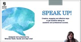Speak Up! Creative and engaging ways to get students talking