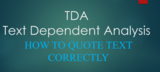 TDA - Text Dependent Analysis