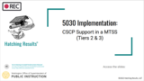 Webinar #5 Recording, 5030 Implementation: CSCP Support in a MTSS  (Tiers 2 & 3)