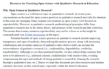 Resources for Practicing Open Science with Qualitative Research in Education