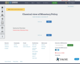 Classical view of Monetary Policy