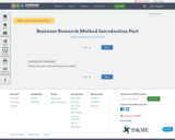 Business Research Method Introduction Part