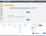 Higher Education Syllabus Sharing - ACR - 121