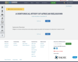 A HISTORICAL STUDY OF AFRICAN RELIGIONS