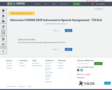 Alternate COMM 2025 Informative Speech Assignment - TILTed