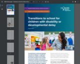 Transitions to school for children with disability or developmental delay