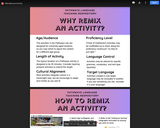 Why and How to Remix an Activity