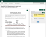 Social Work 275: Foundations of Social Welfare Policy-- Syllabus