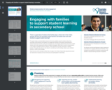 Engaging with families to support student learning in secondary school
