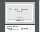 First Year Japanese II - JPN102