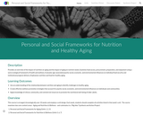Personal and Social Frameworks for Nutrition and Healthy Aging: Course website