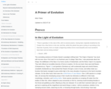 A Primer of Evolution—An Introduction to Evolutionary Thought through Theory, Evidence, and Practice