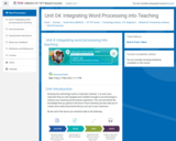 Course: Unit 04: Integrating Word Processing into Teaching