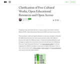 Clarification of Free Cultural Works, Open Educational Resources and Open Access