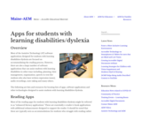 Apps for students with learning disabilities/dyslexia – Maine-AEM