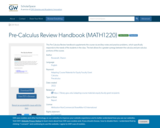 Pre-Calculus Review Handbook (MATH1220)