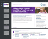 Engaging with families for children’s early learning and development