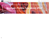 Public Speaking Sample PLP