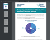 Family engagement implementation checklist: Secondary classroom teachers