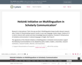 Helsinki Initiative on Multilingualism in Scholarly Communication