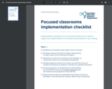 Focused classrooms implementation checklist