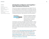 Introduction to Memory and Cognition –Open Educational Resources