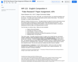 WR 122: “Fake Research” Paper Assignment