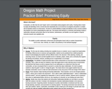 Oregon Math Project Practice Brief:  Promoting Equity