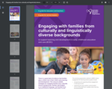 Engaging with families from culturally and linguistically diverse backgrounds to support learning and development in early childhood education and care (ECEC)