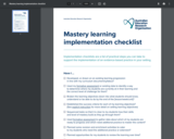 Mastery learning implementation checklist