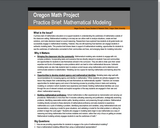 Oregon Math Project Practice Brief:  Mathematical Modeling