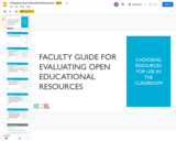 Evaluating Open Educational Resources Powerpoint
