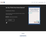 So You Think You Know Dance? Fundamentals of Dance