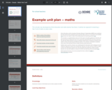Example unit plan – maths