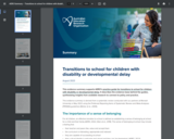 Transitions to school for children with disability or developmental delay: Evidence summary