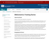 NIH Bibliometrics Training Series