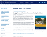 Rural EV Toolkit (PDF Version) - "Charging Forward: A Toolkit for Planning and Funding Rural Electric Mobility Infrastructure"