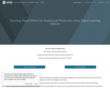 Teaching Visual Effects for Audiovisual Production using Digital Learning Objects