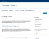Financial Literacy - Getting Loans