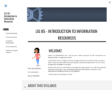 LIS 85: Introduction to Information Resources