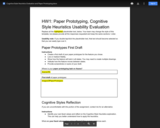 Cognitve Style Heuristics Evaluation and Paper Prototyping