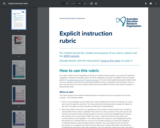 Explicit instruction rubric A4 version