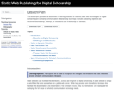 Static Web Publishing for Digital Scholarship: Lesson Plan
