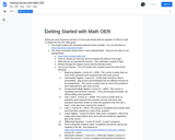 Getting Started with Math OER