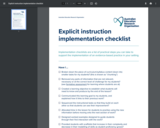 Explicit instruction implementation checklist