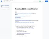 College Reading OER Course Materials