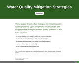 Water Quality Human Impact Mitigation Strategies