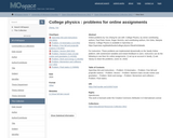 College physics: problems for online assignments